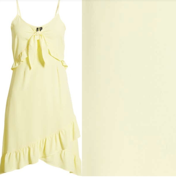 NWT Vero Moda yellow chiffon ruffle dress - Picture 8 of 12